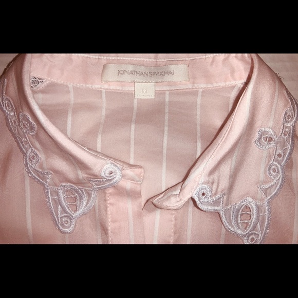 Jonathan Simkhai pink stripe blouse. - Picture 4 of 8